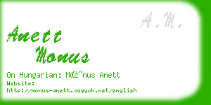 anett monus business card